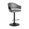 Armen Living Brody Adjustable Height Swivel Gray Faux Leather and Black Wood and Metal Base Bar Stool LCBOBABLGR - alternate 1